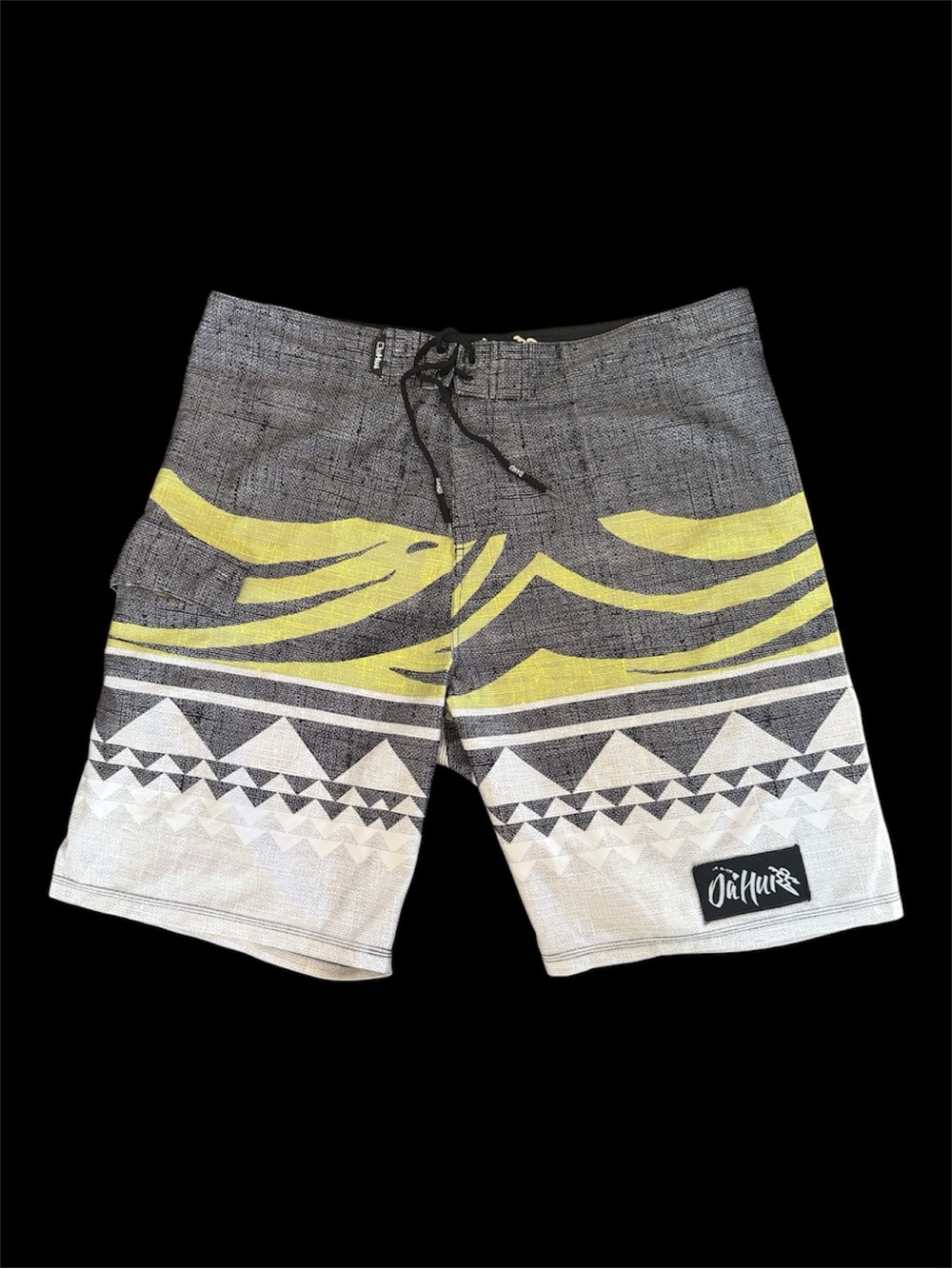 O'Neill Gray & Lime Tribal Print Boardshorts